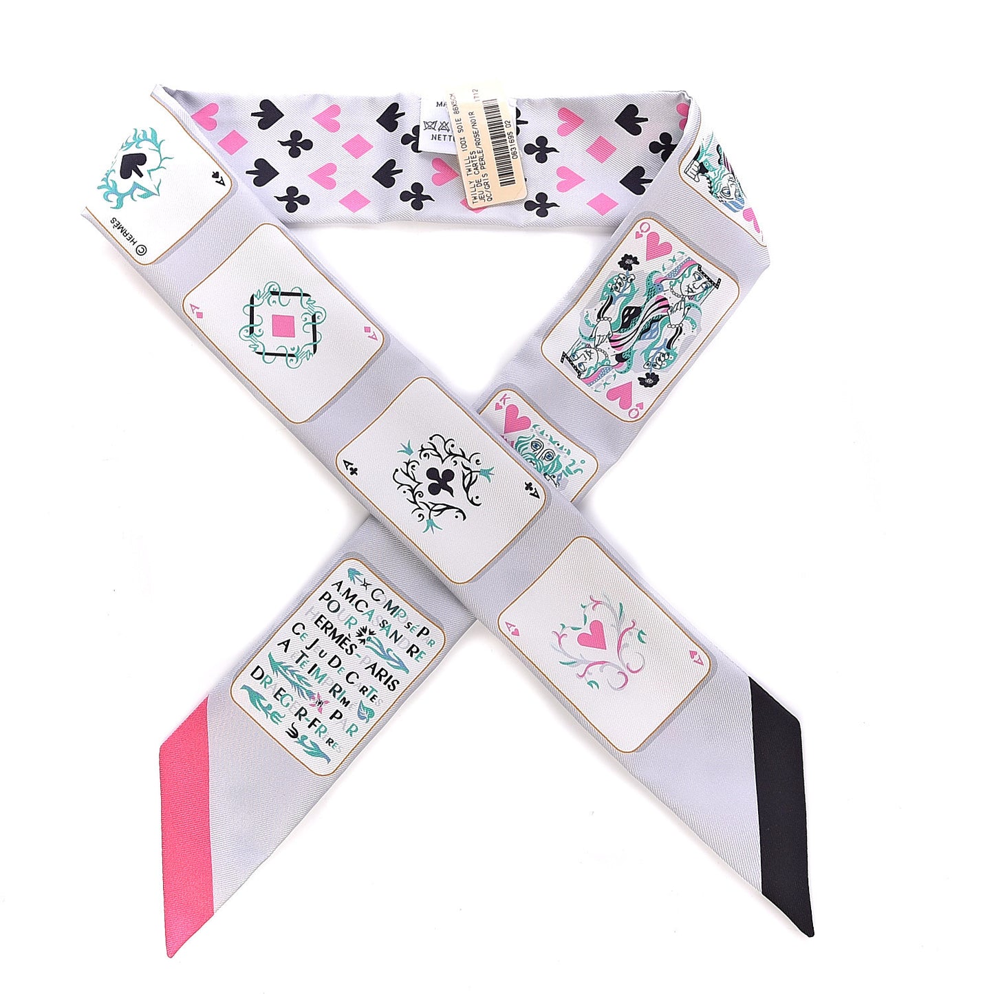 Silk Jeu de Cartes Twilly Gris Perle Rose Noir