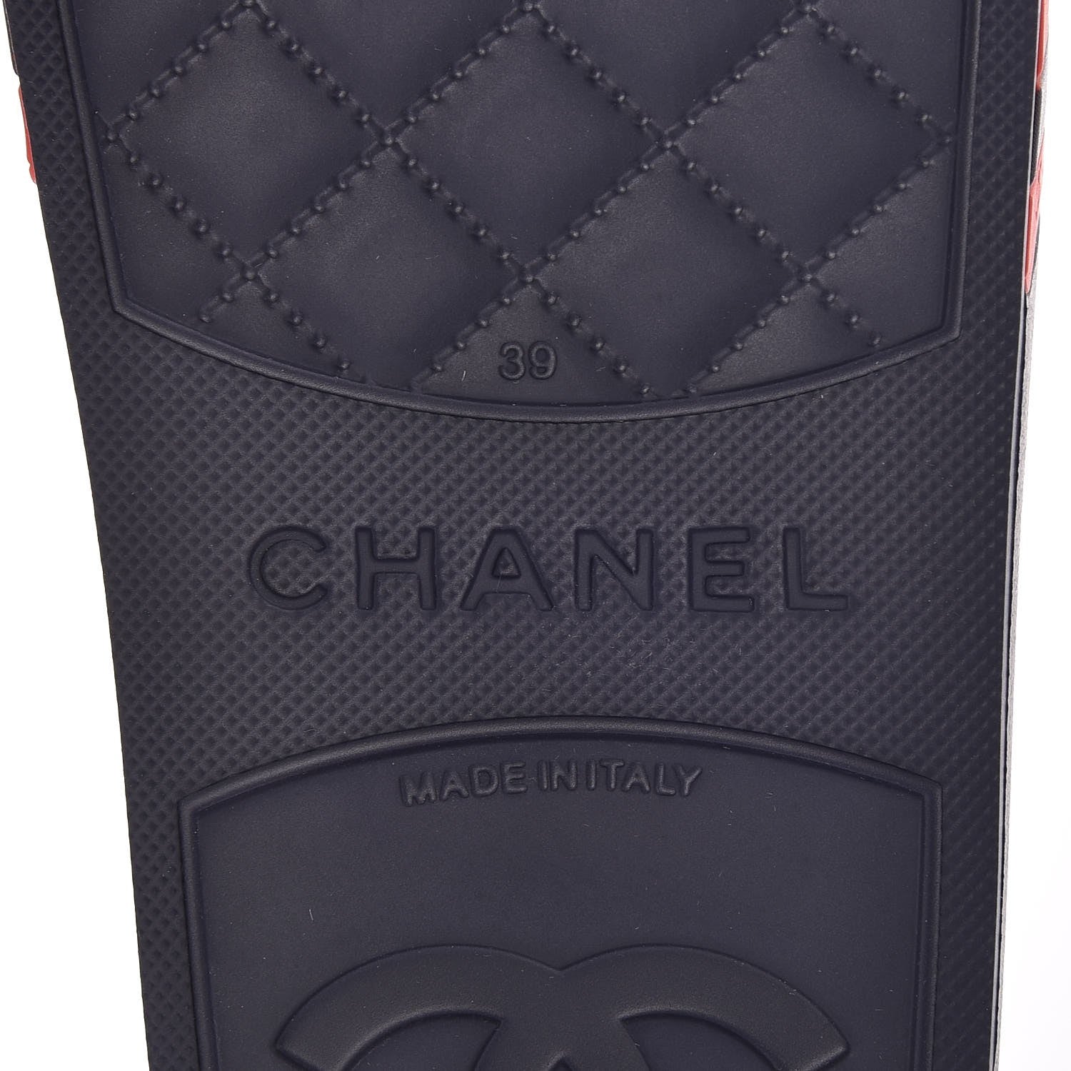Chanel Rubber CC Flat Slide Sandals 39 Pink Red 6 of 8