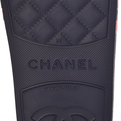 Chanel Rubber CC Flat Slide Sandals 39 Pink Red 6 of 8