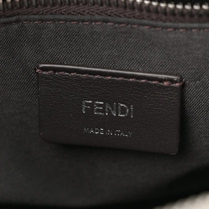 Fendi Vitello King Logo Embossed Medium By The Way Boston Bag White Ice 6 of 11