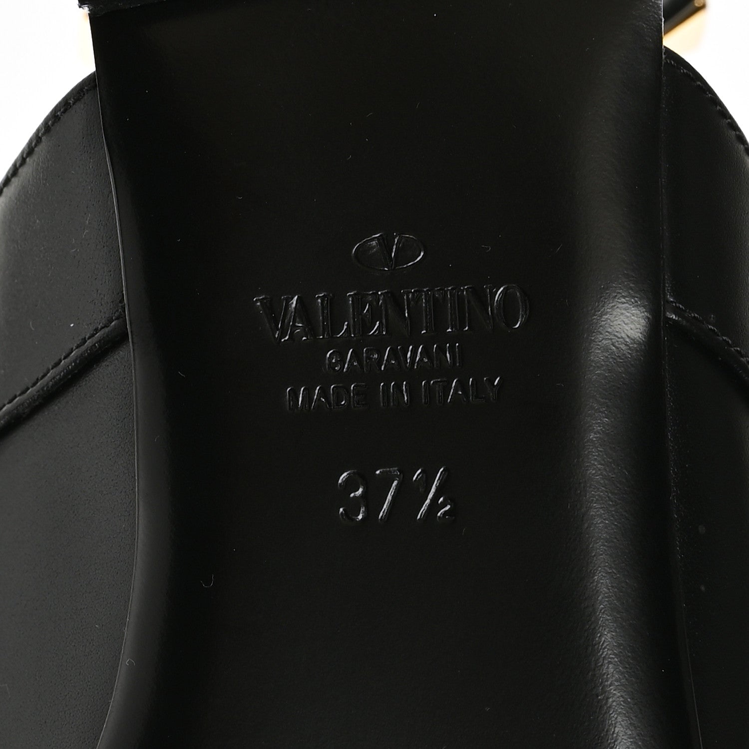 Valentino Garavani Calfskin Roman Stud Ankle Strap Flat Mules 37.5 Black 7 of 7