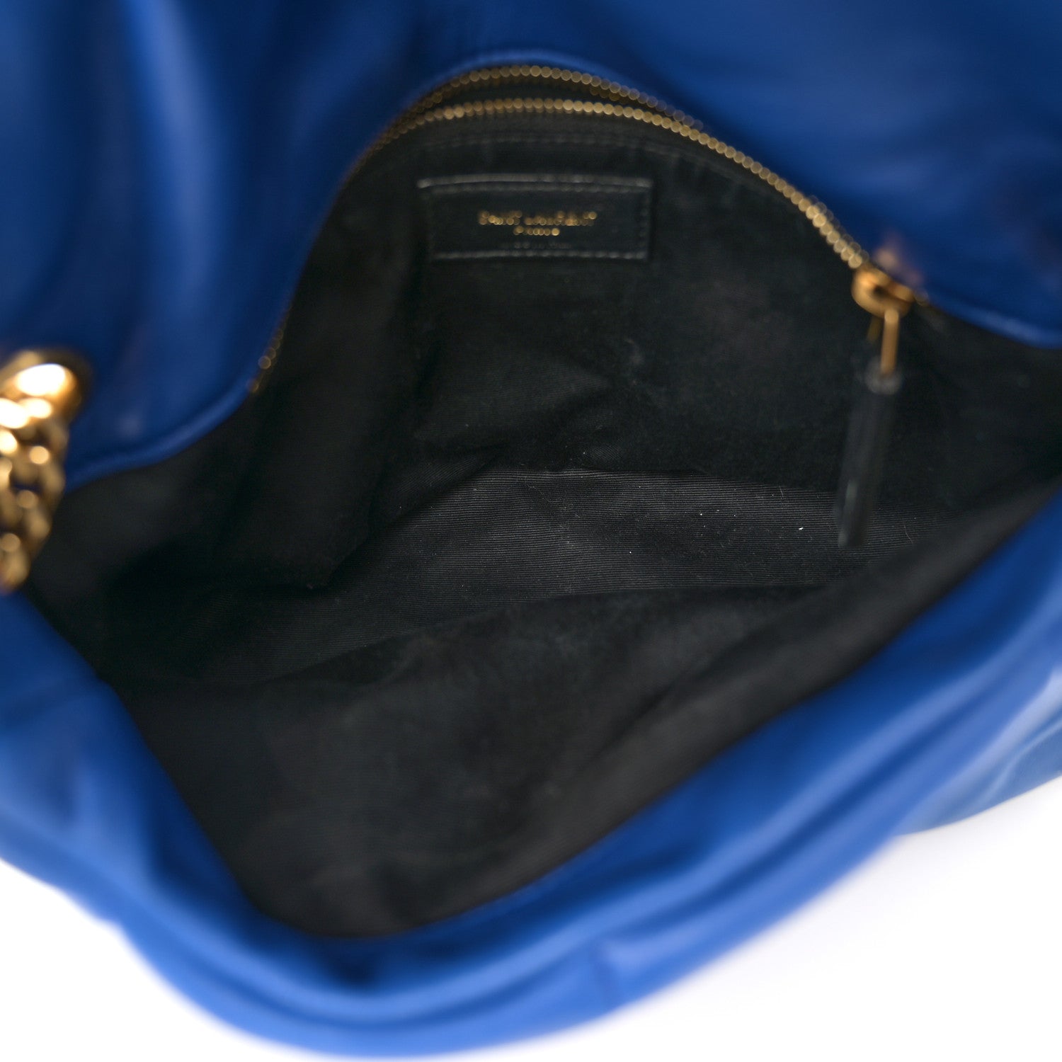 Saint Laurent Lambskin Quilted Small Loulou Puffer Monogram Chain Satchel Majorele Blue 5 of 10