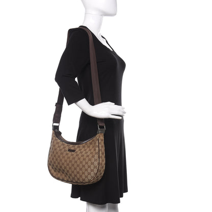 Gucci Monogram Medium Half Moon Hobo Dark Brown 2 of 11
