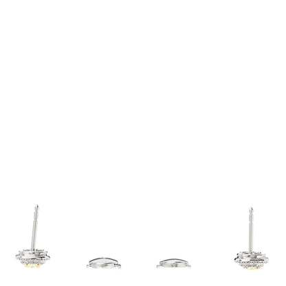 Tiffany Platinum 18K Yellow Diamond .64ctw Cushion Soleste Earrings 3 of 5