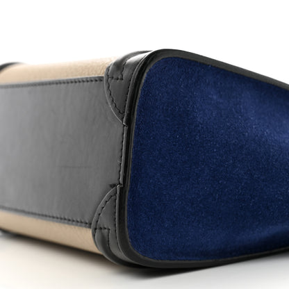 Celine Elephant Calfskin Suede Tri-color Nano Luggage Sand 10 of 13