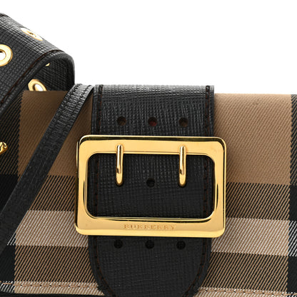 Burberry House Check Bridle Calfskin Small Madison Buckle Bag Black 5 of 11