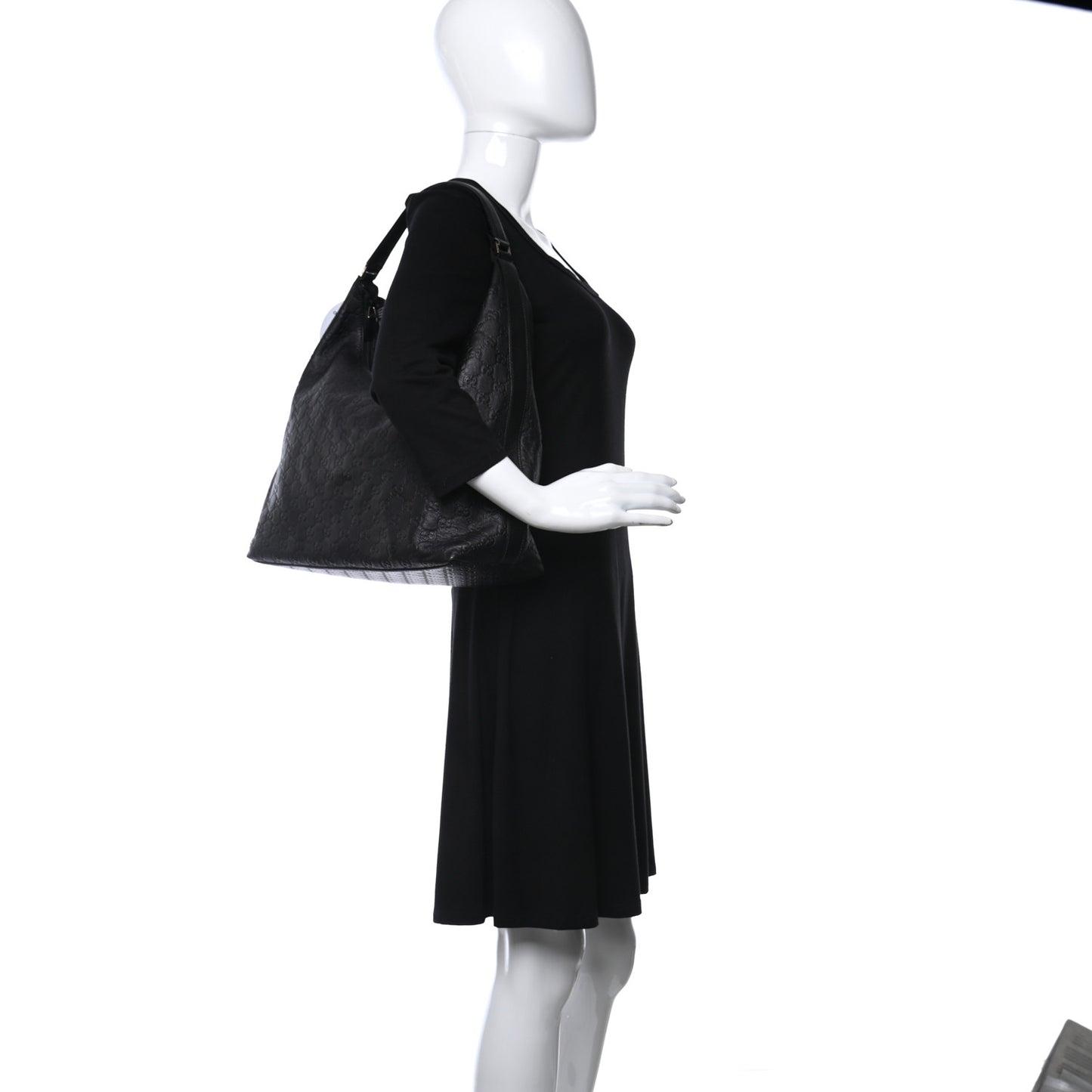 Guccissima Large New Ladies Web Hobo Black