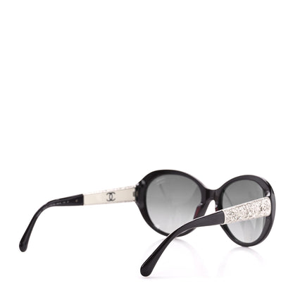 Chanel Round Acetate Bijoux Exclusive Sunglasses 5290B Black 4 of 9