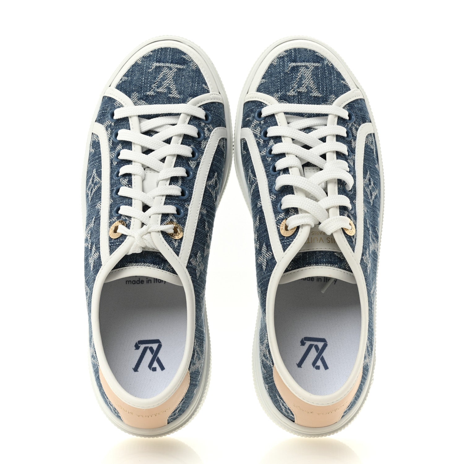 Louis Vuitton Denim Monogram Lagoon Sneakers 38 Blue 2 of 10