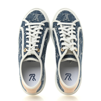 Louis Vuitton Denim Monogram Lagoon Sneakers 38 Blue 2 of 10