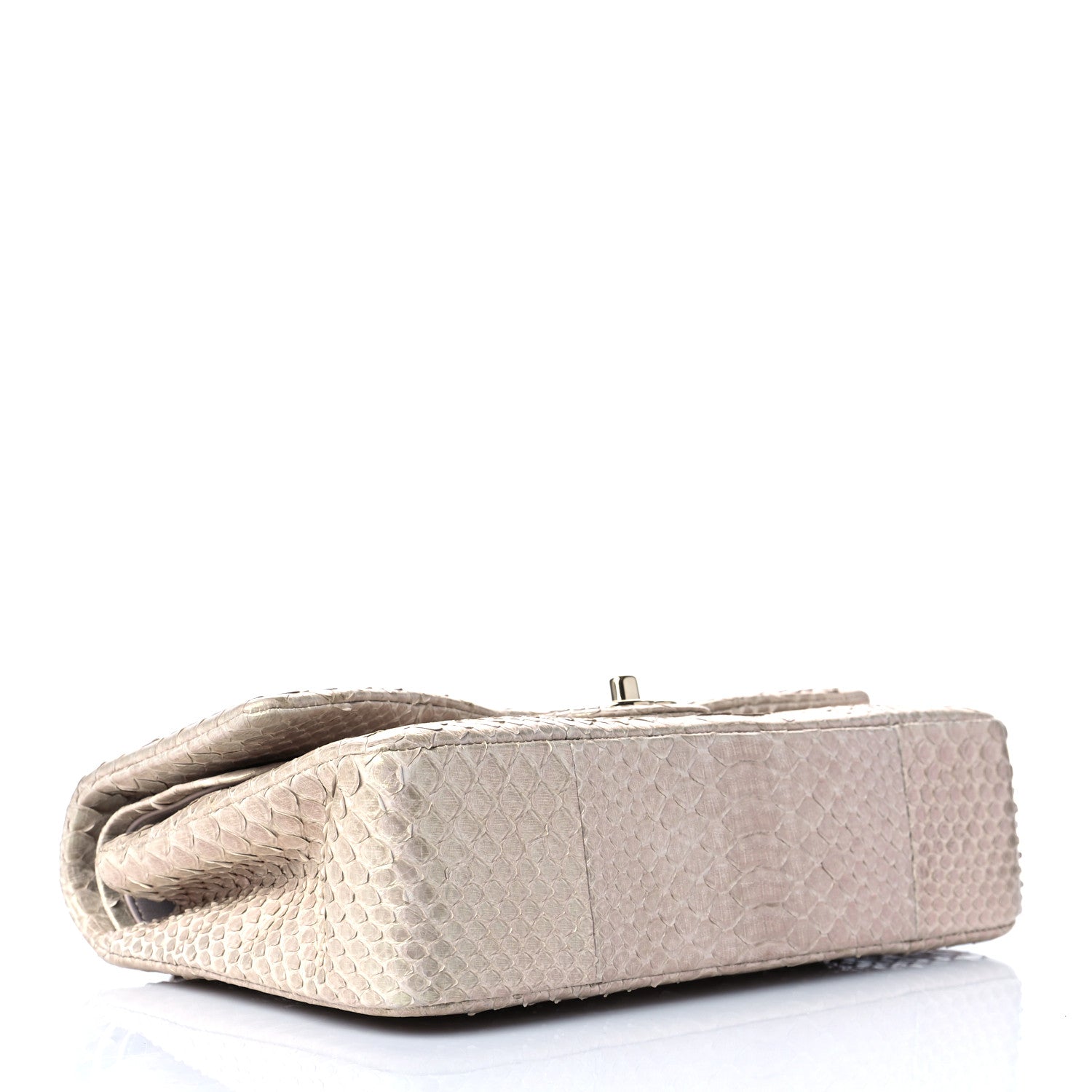 Chanel Metallic Python Medium Double Flap Light Beige 4 of 11
