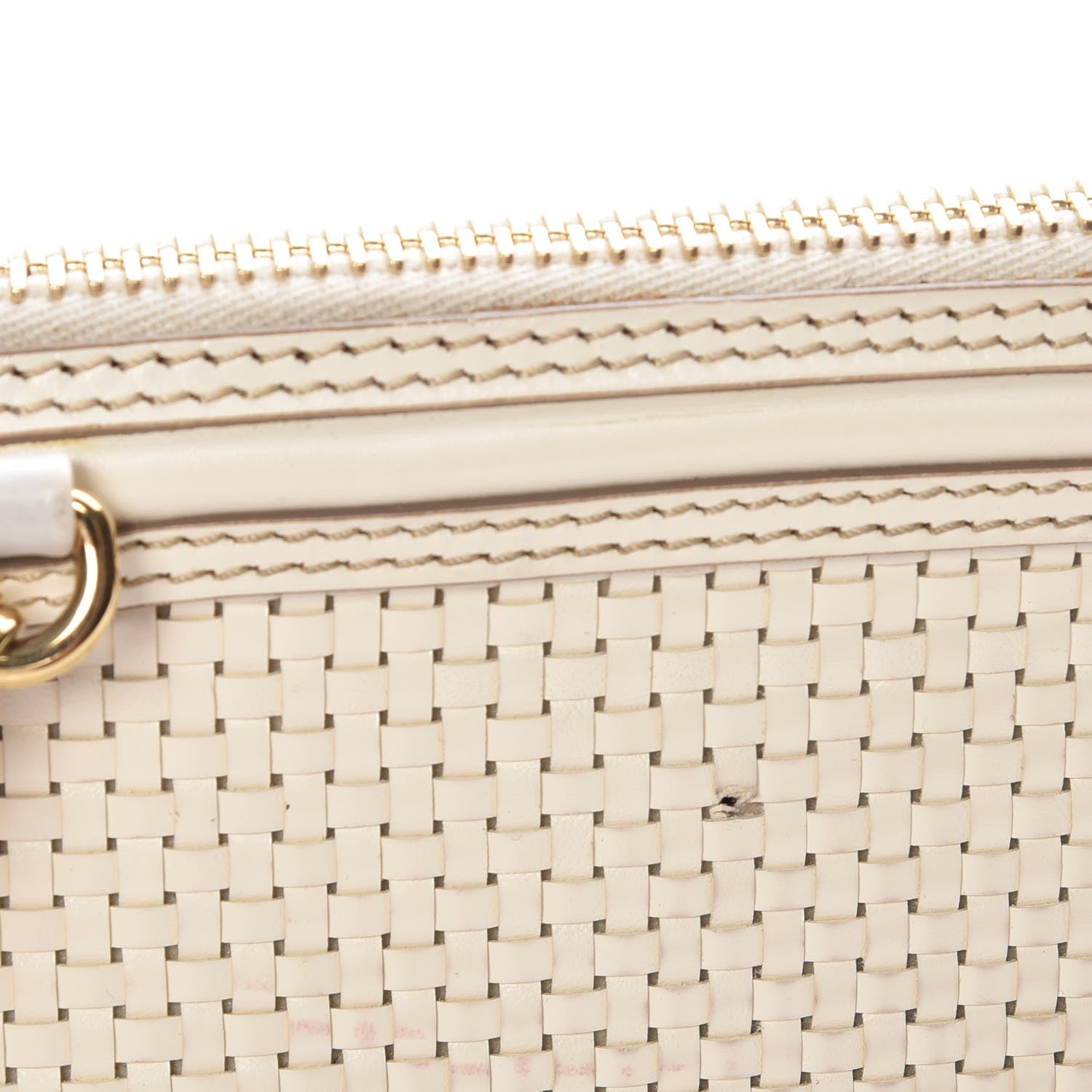 Burberry Bridle Calfskin Woven Alma Clutch White 6 of 13