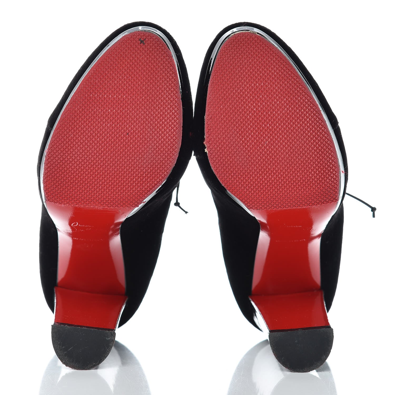 Christian Louboutin Velvet Mariposa Ankle Boots 37 Black 7 of 17