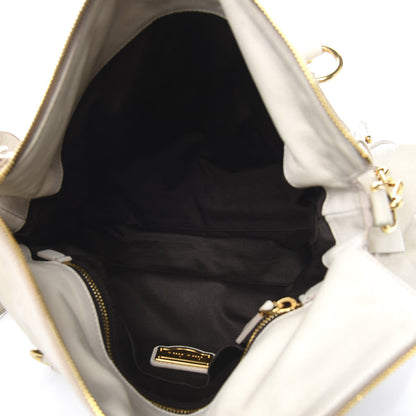 Miu Miu Vitello Lux Medium Bow Bag Talco 4 of 11