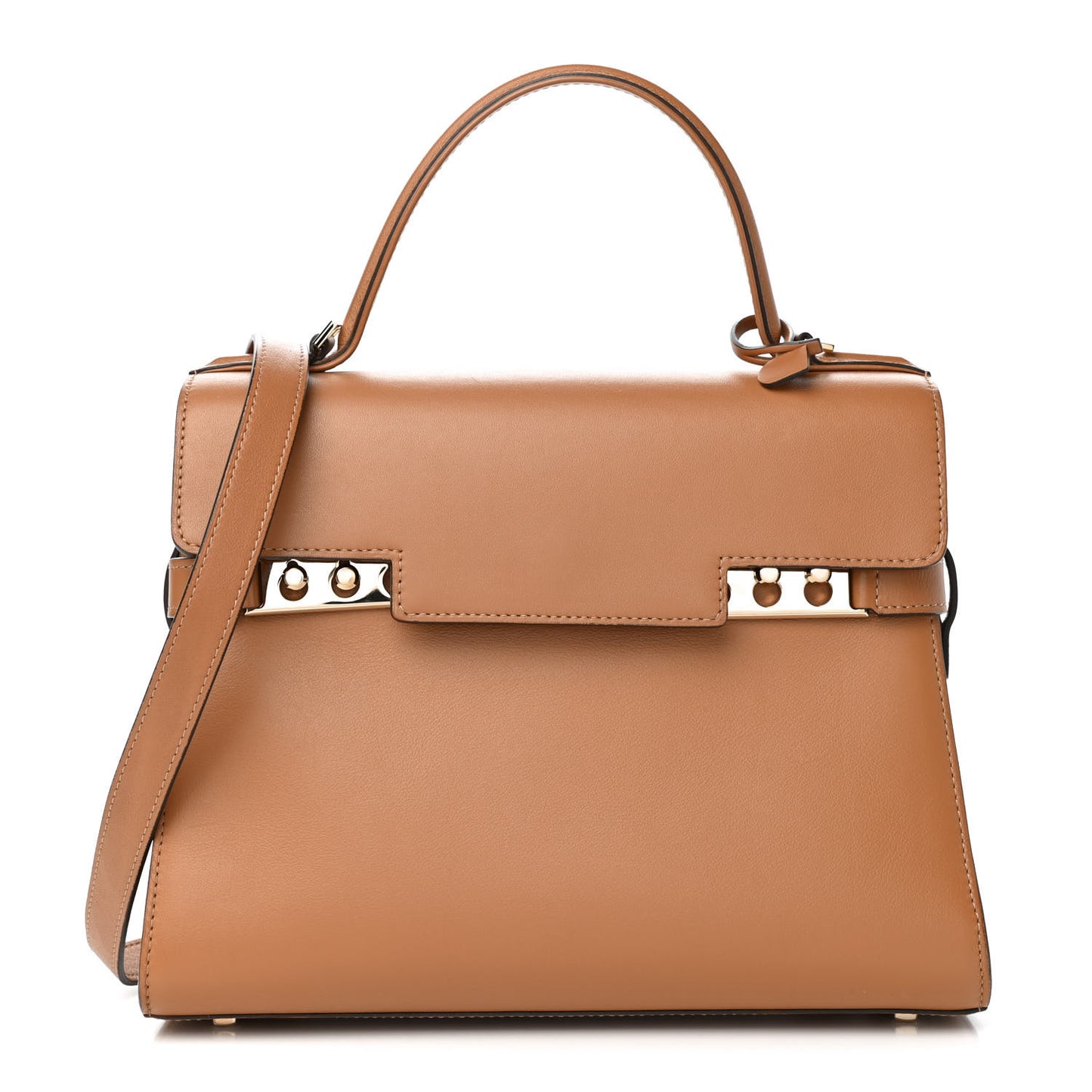 Calfskin MM Tempete Satchel Camel