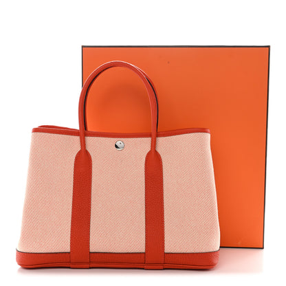 Hermes Toile Negonda Garden Party 30 TPM Ecru Orange Poppy 9 of 9