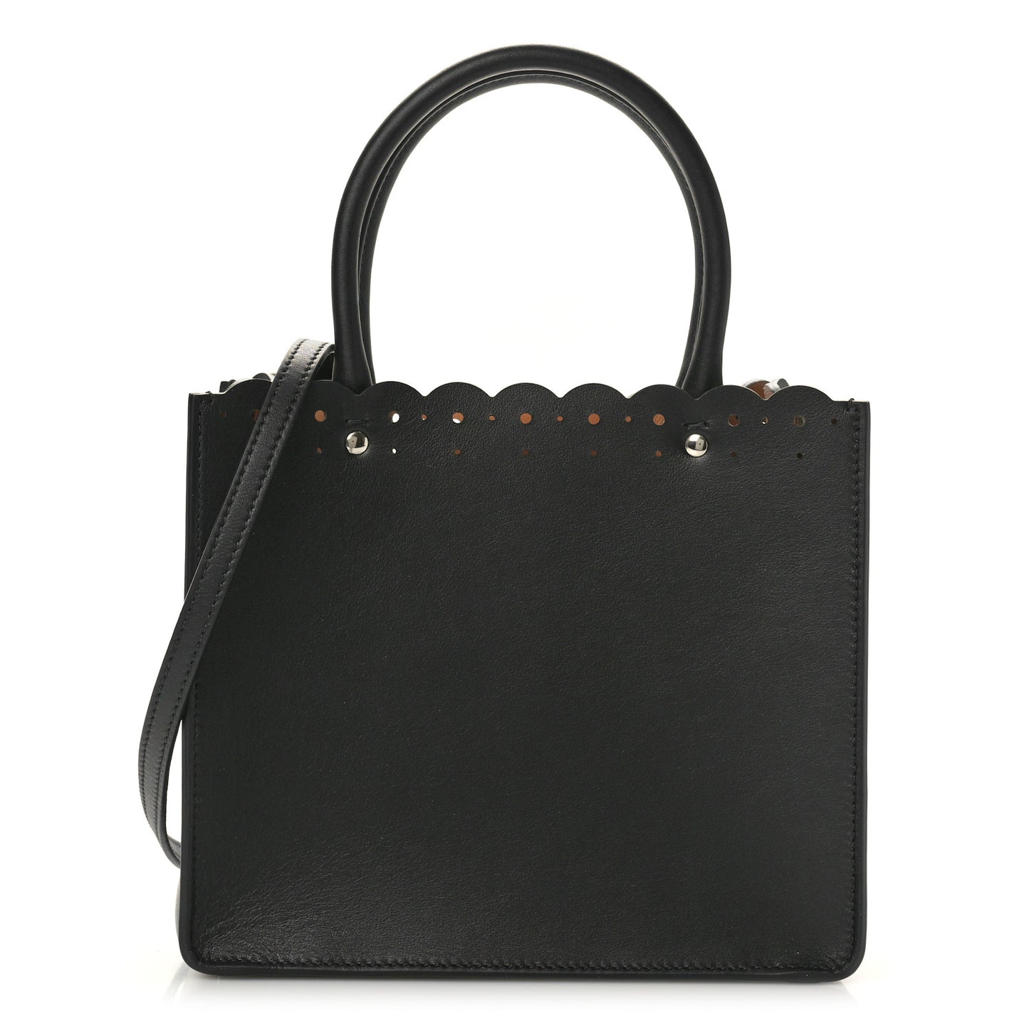 Calfskin Laser Cut Fiori Garance 20 Tote Black