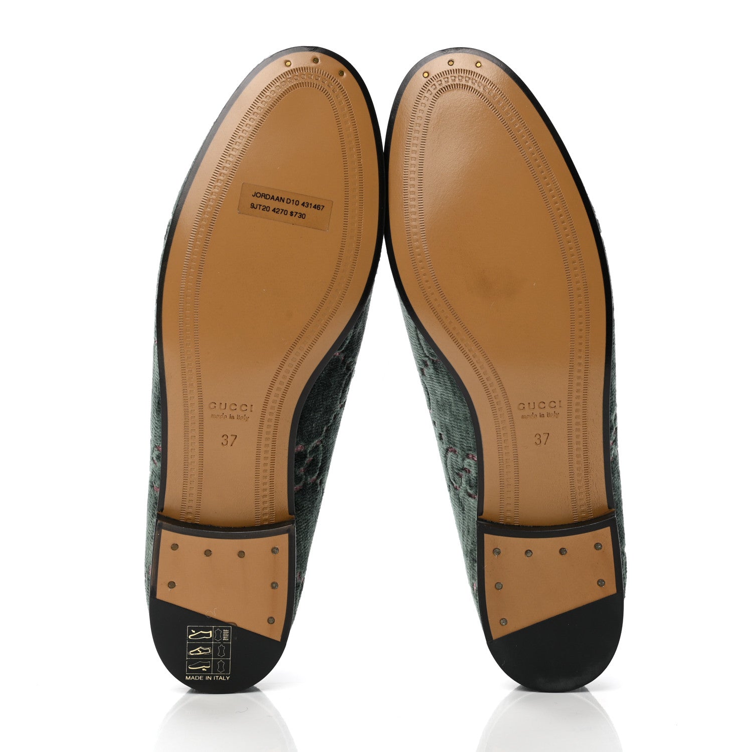 Gucci Velvet Malaga Kid GG Monogram Horsebit Womens Jordaan Loafers 37 Avio Dusty Pink Black 5 of 8