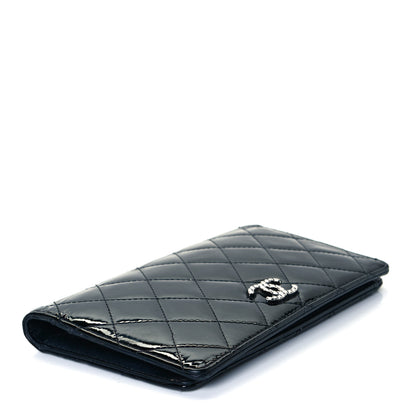 Chanel Patent Quilted Brilliant Yen Wallet Black 4 of 10