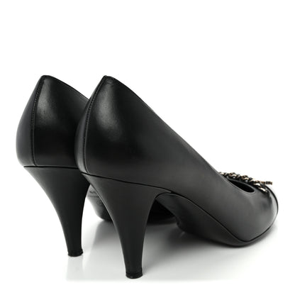 Chanel Calfskin CC Cap Toe Chain Pumps 39 Black 4 of 11