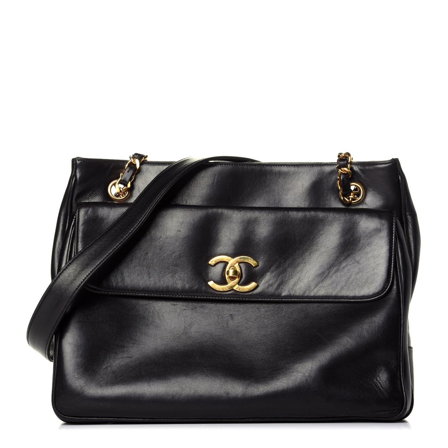 Chanel Lambskin Flap Shoulder Bag Black 1 of 10