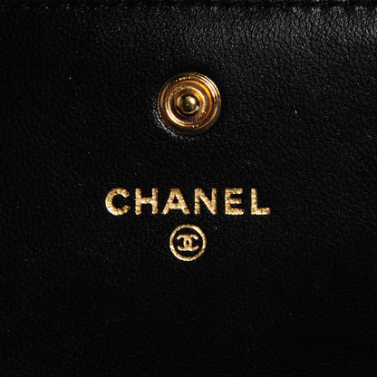 Chanel Lambskin Quilted Boy Flap Wallet Black 6 of 9