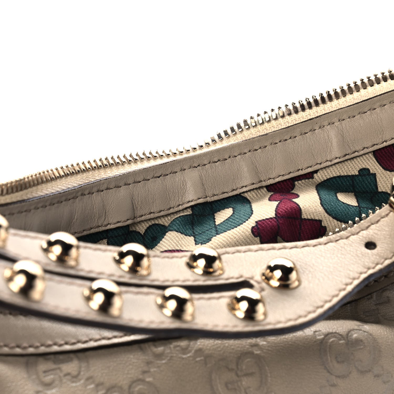 Gucci Guccissima Biba Studded Hobo Off White 13 of 13