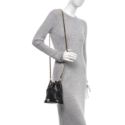 Chanel Lambskin CC Drawstring Bag Black 2 of 8