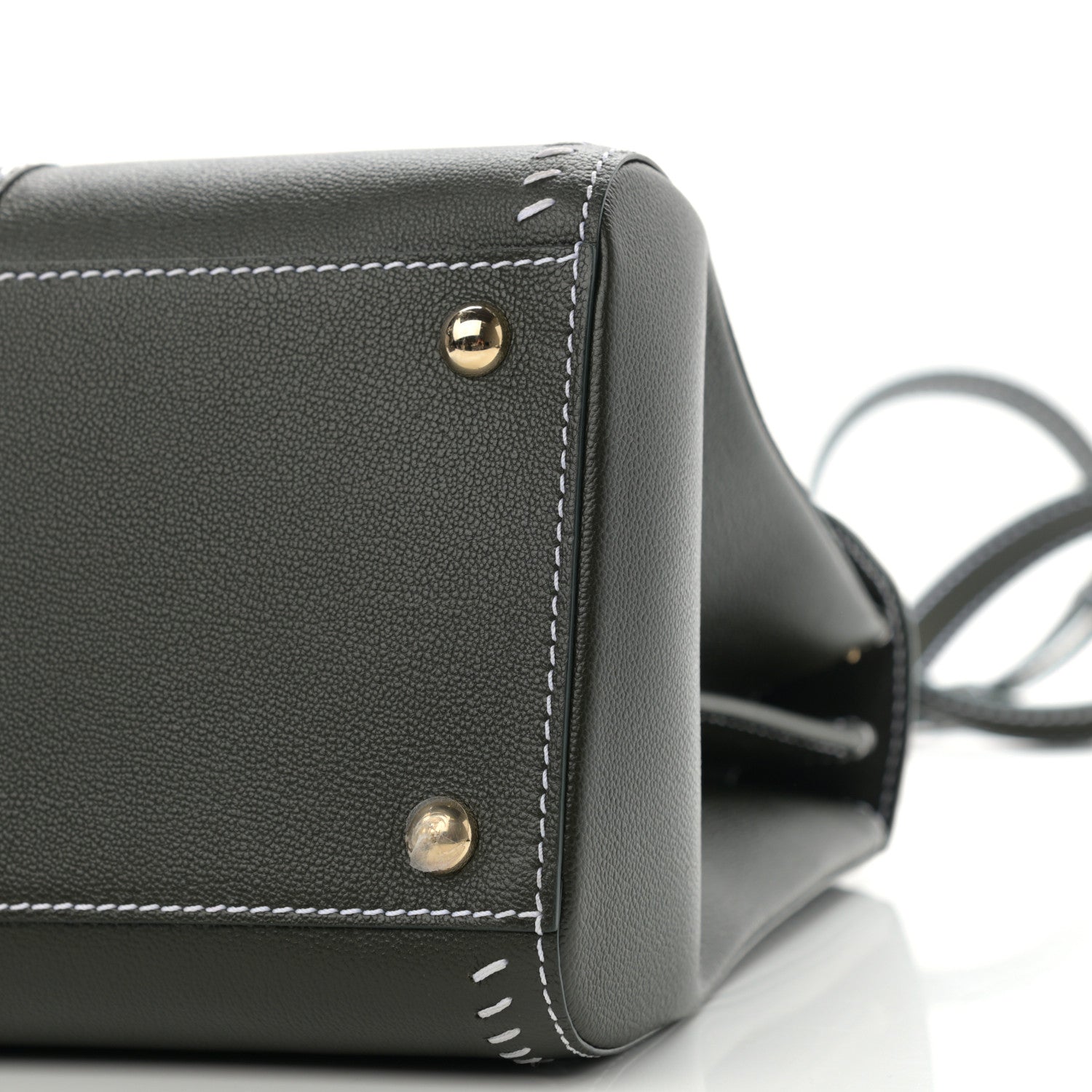 Delvaux Grained Calfskin Rodeo Surpique MM Brillant Satchel British Green 10 of 10