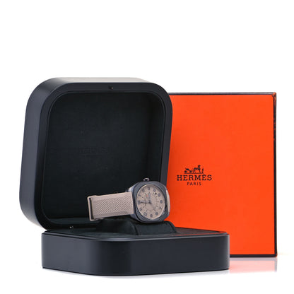 Hermes Titanium Rubber 39mm H08 Special Edition Automatic Watch Taupe 5 of 5