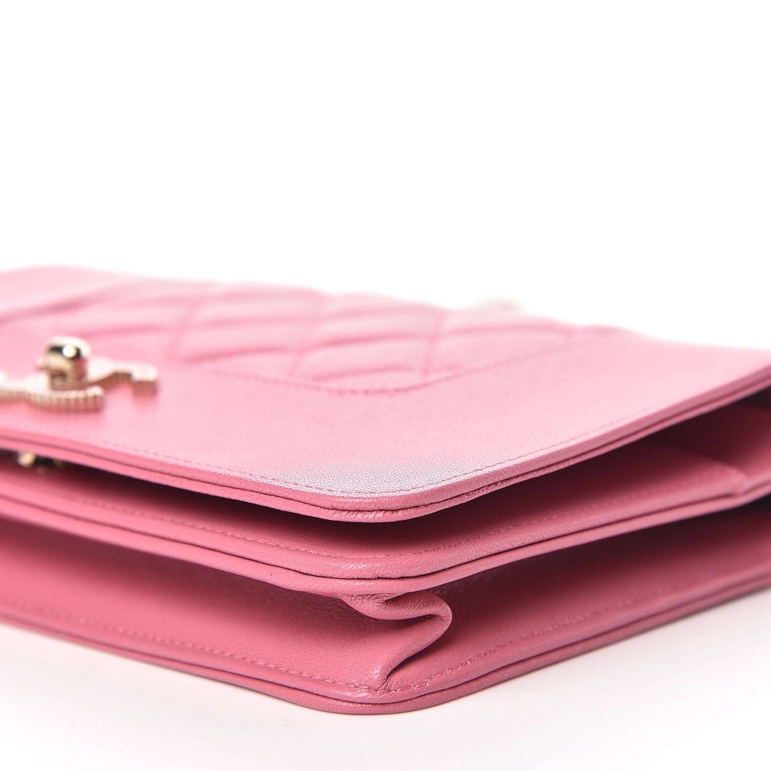 Chanel Sheepskin Quilted Mademoiselle Vintage Wallet On Chain WOC Dark Pink 10 of 12