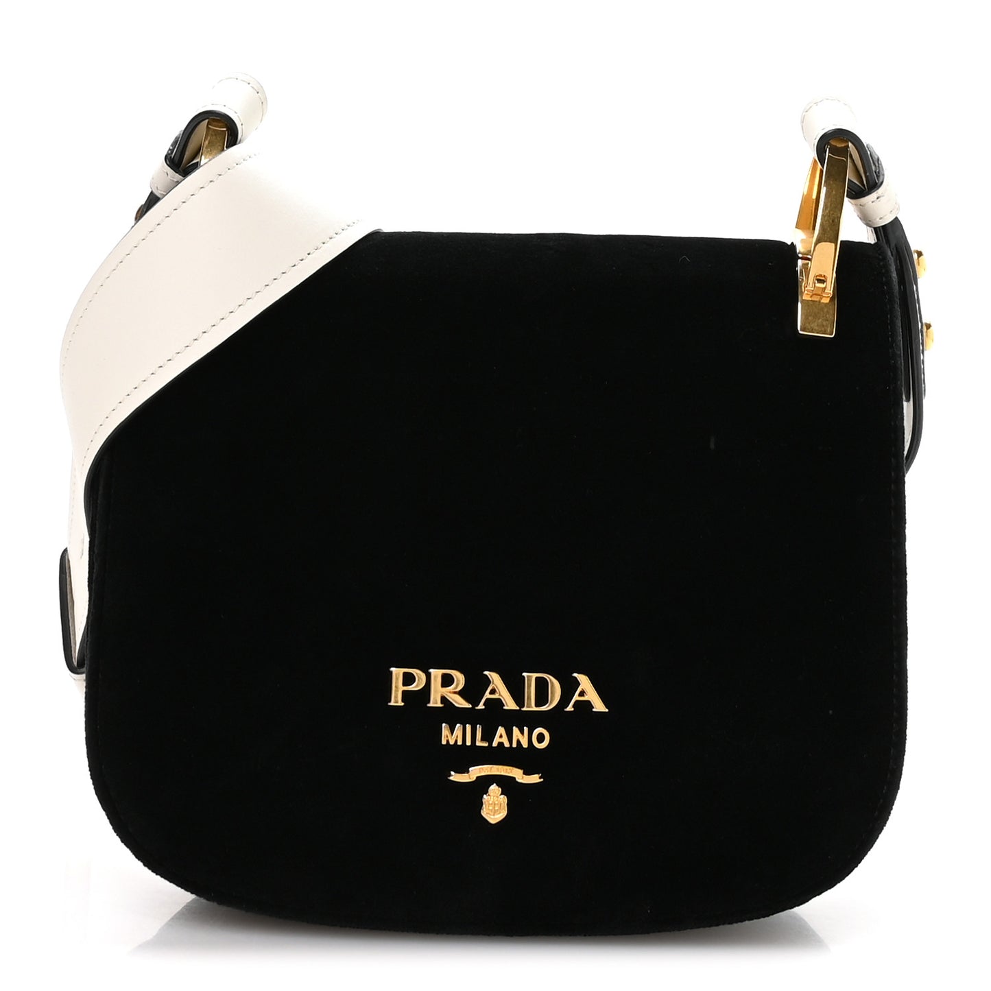 Velvet City Calf Pionniere Saddle Bag Black White