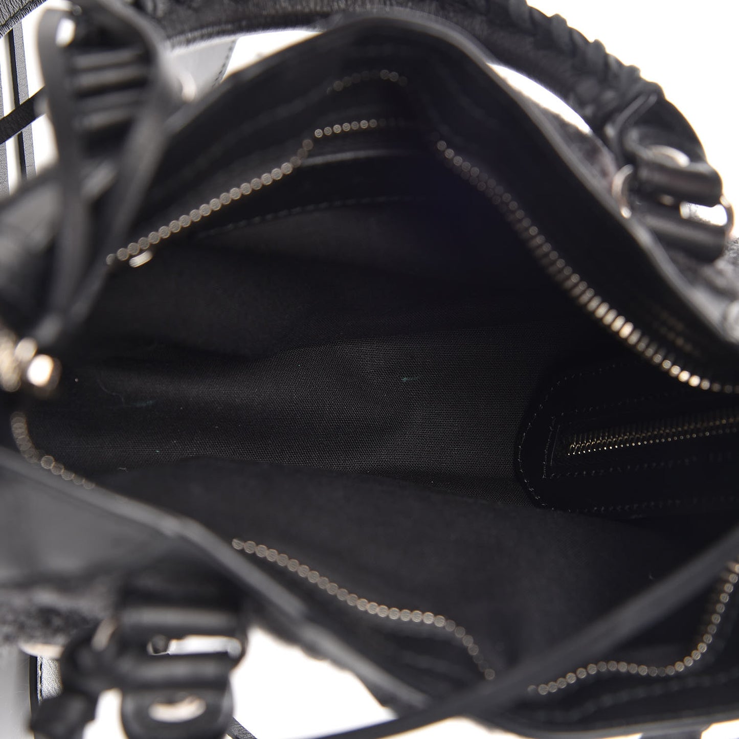 Alpaca Calfskin Classic Silver Hardware Mini City Black