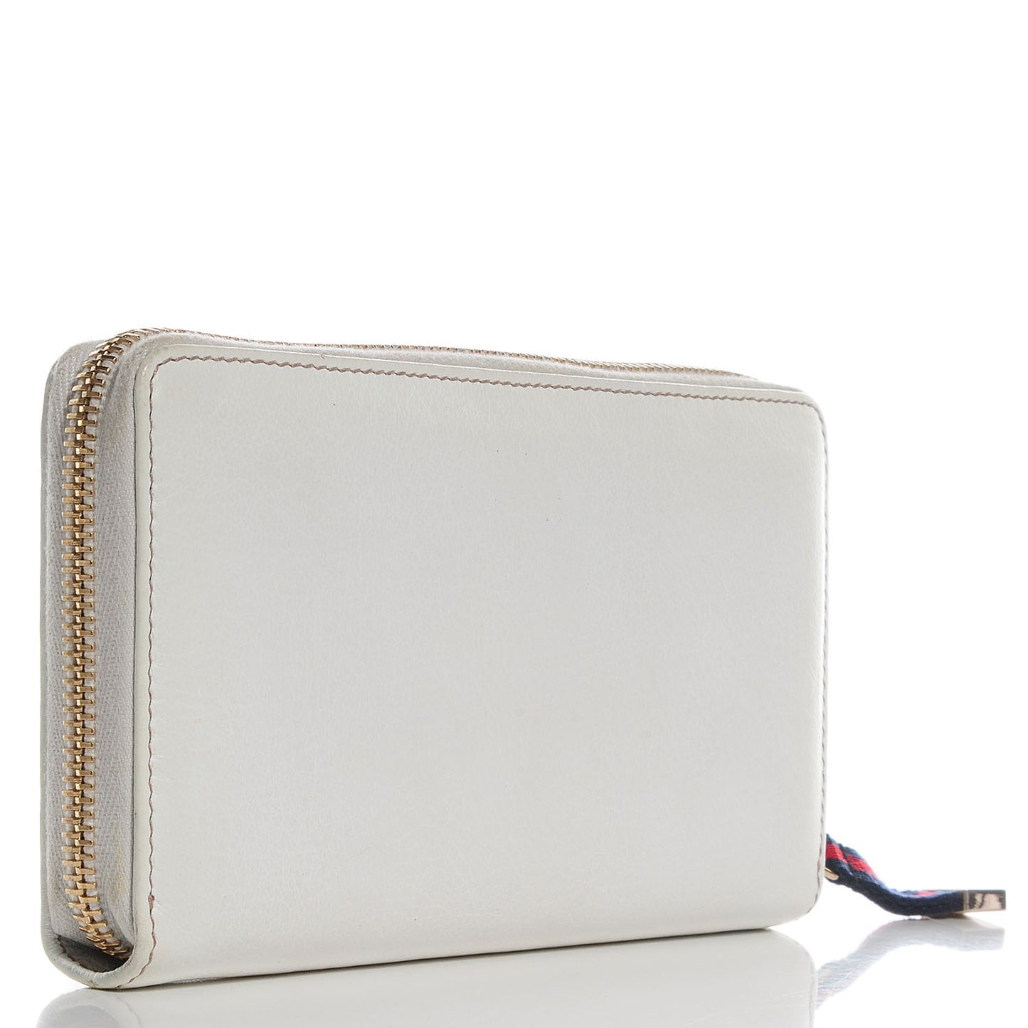 Calfskin Capri Zip Around Wallet White