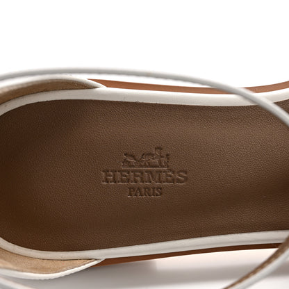 Hermes Calfskin Santorini Sandals 41 White 6 of 9