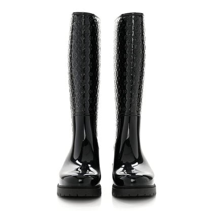 Louis Vuitton Rubber Embossed Monogram Splash Rain Boots 40 Black 2 of 7