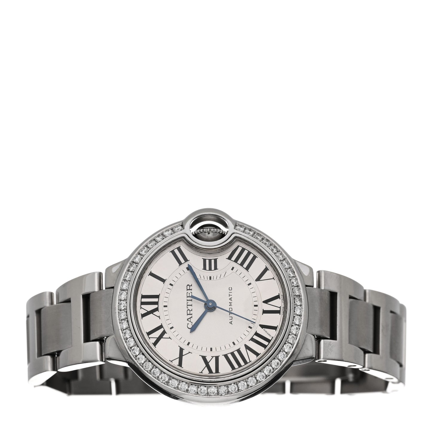 Stainless Steel Diamond Bezel 33mm Ballon Bleu De Cartier Automatic Watch