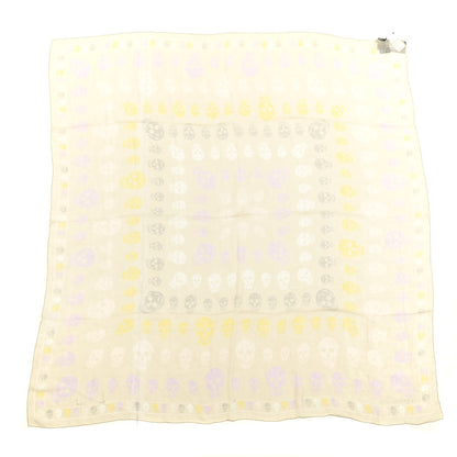 Alexander McQueen Silk Chiffon Multi Skull Scarf Cream Pink 1 of 3