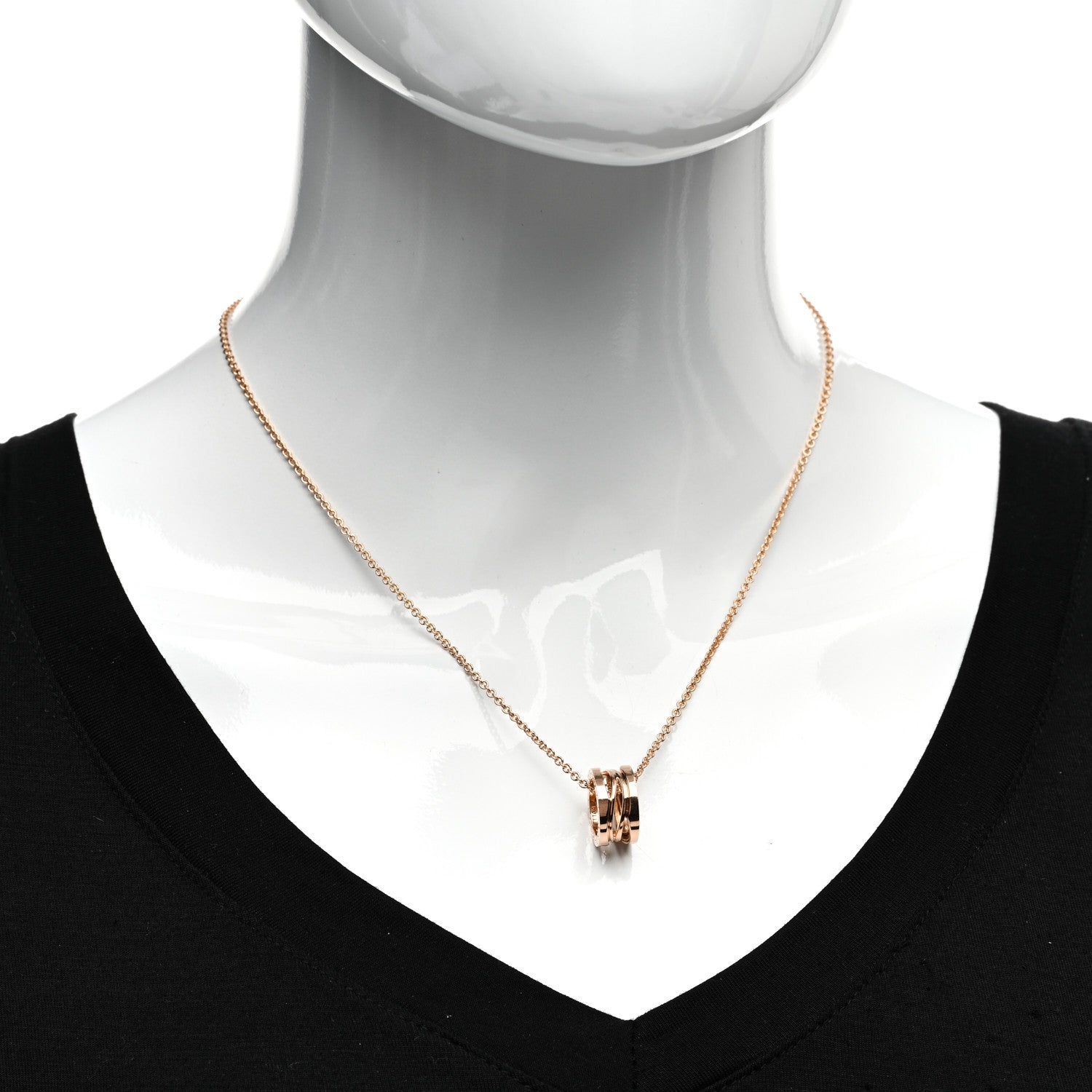 Bulgari 18K Rose Gold B.Zero1 Open Legends Pendant Necklace 2 of 5