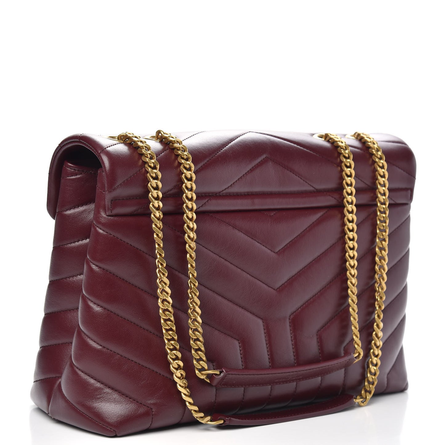 Calfskin Y Quilted Monogram Medium Loulou Chain Satchel Palissandre