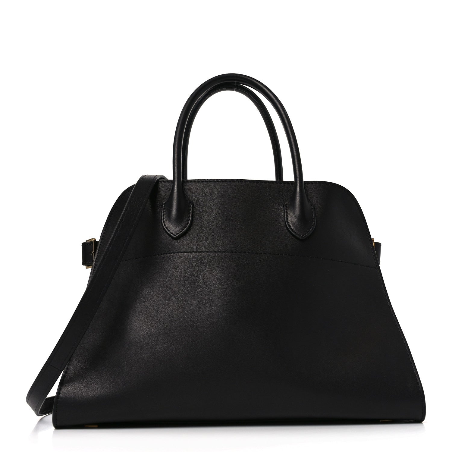 The Row Polished Saddle Calfskin Soft Margaux 12 Black 1 of 9