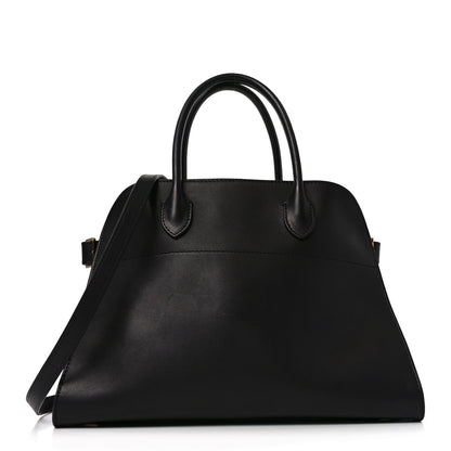 The Row Polished Saddle Calfskin Soft Margaux 12 Black 1 of 9