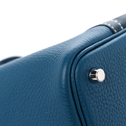 Hermes Taurillon Clemence Casaque Picotin Lock 18 PM Vert Bosphore Vert Cypress 6 of 12