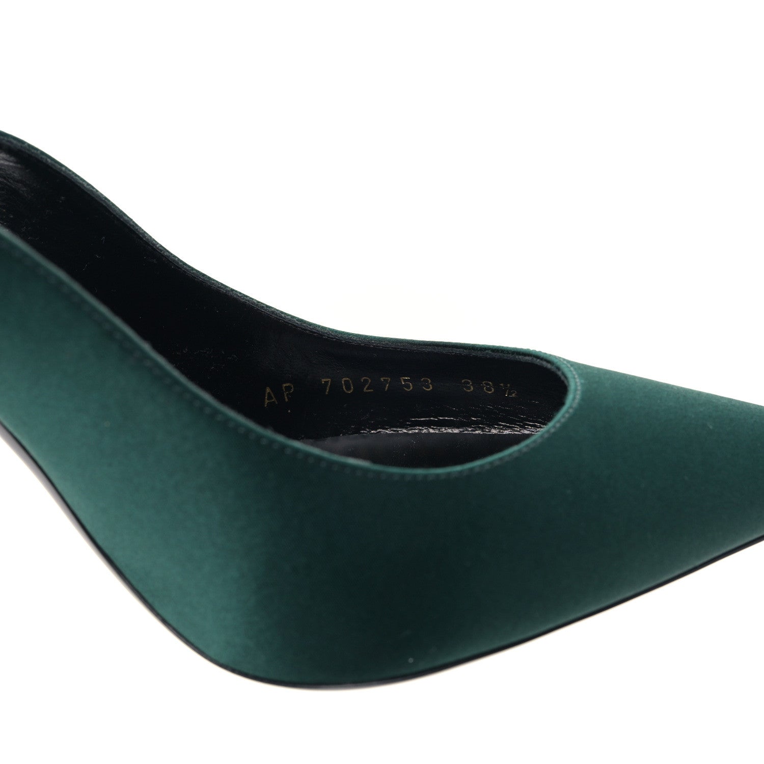 Saint Laurent Crepe Satin Zoe 105 Slingback Pump 38.5 Dorian Green 8 of 8