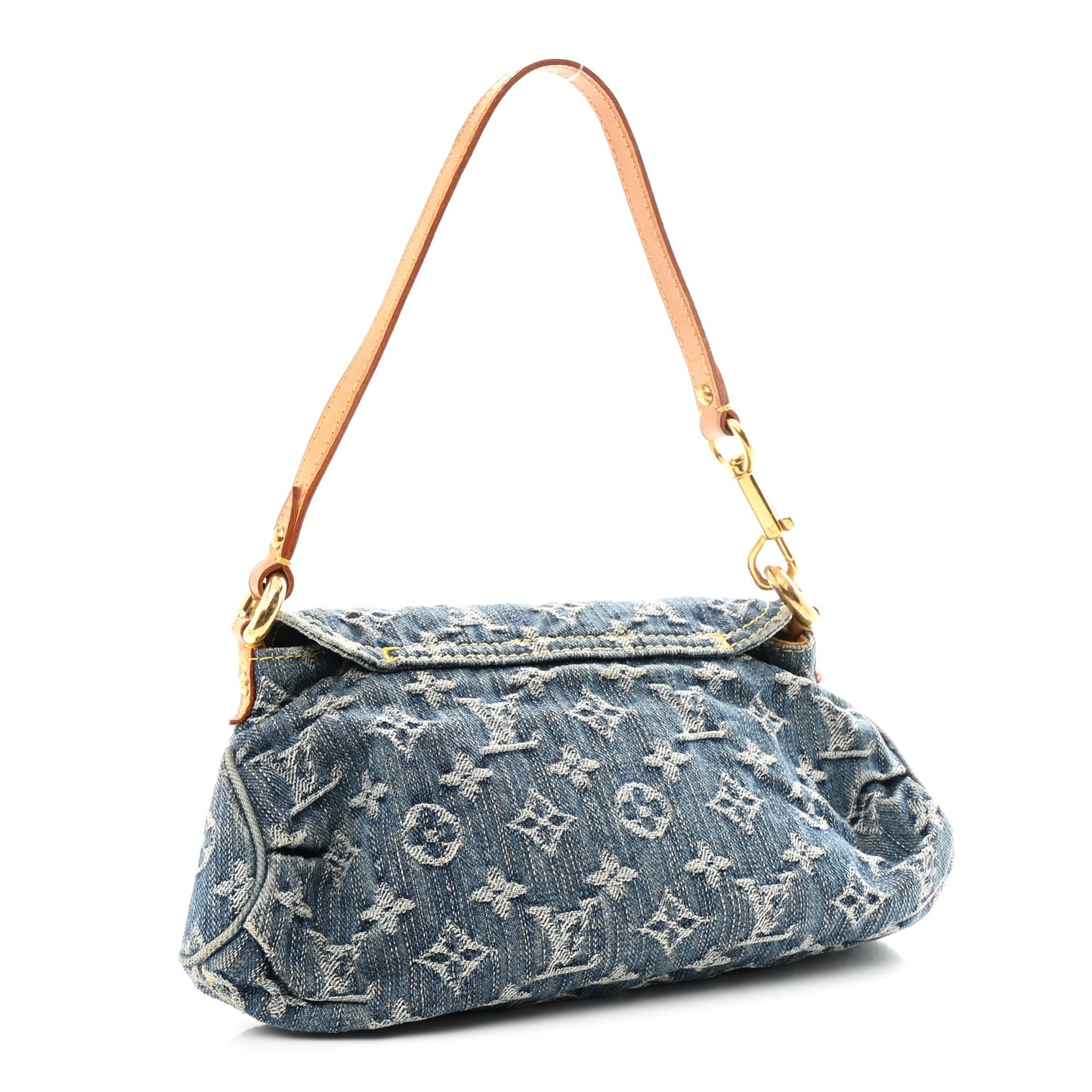 Monogram Denim Mini Pleaty Blue
