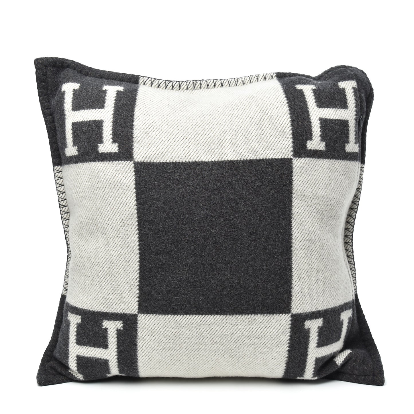 Wool Cashmere Avalon Pillow PM Ecru Gris Fonce