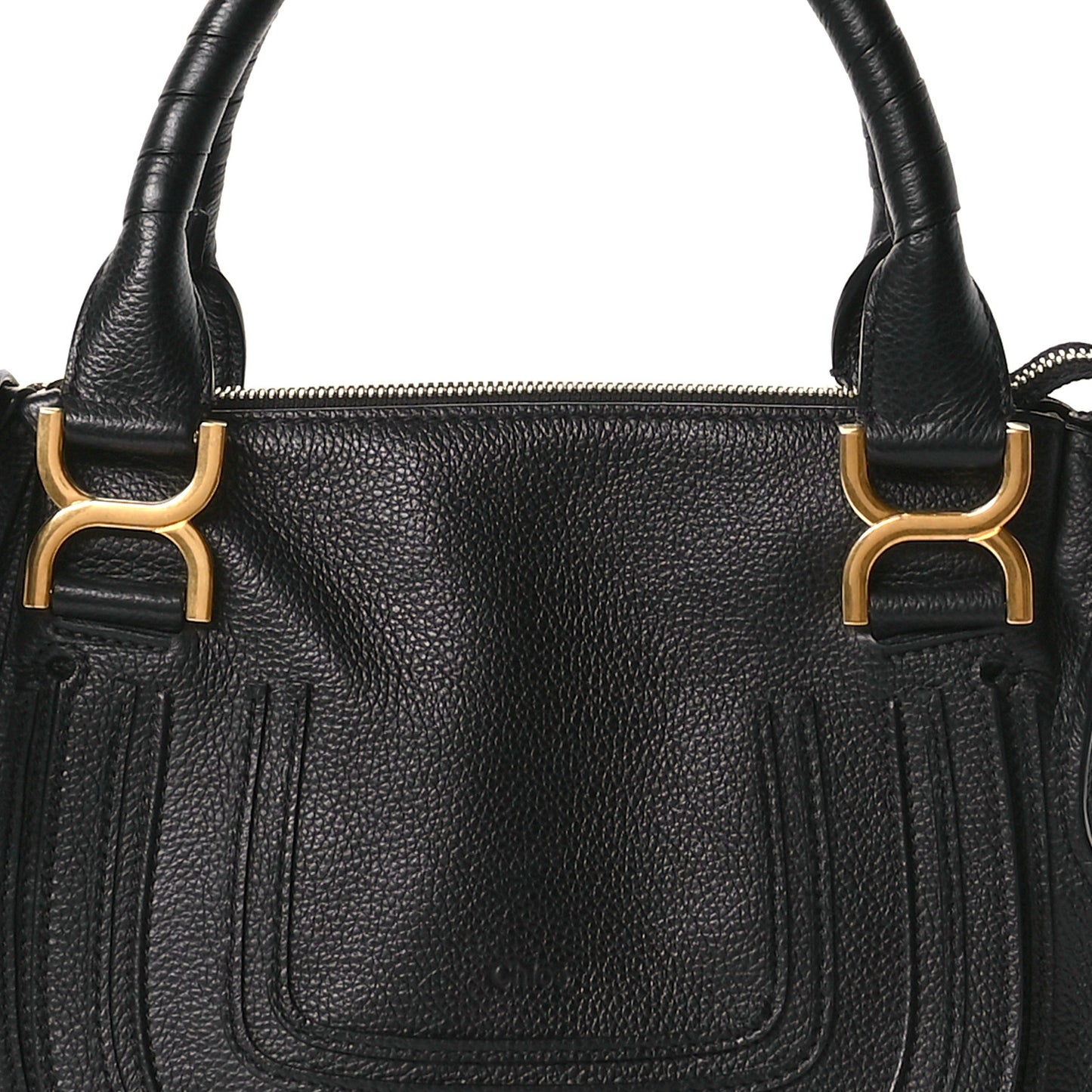 Calfskin Small Marcie Satchel Black