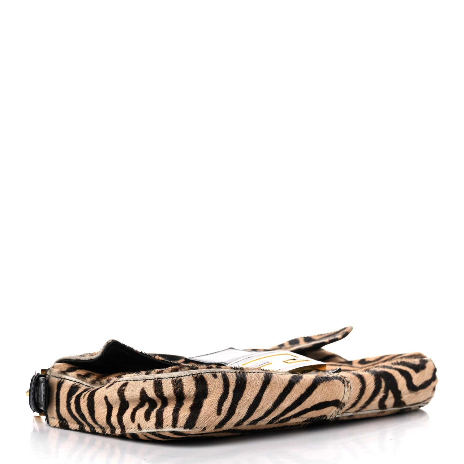 Fendi Calf Hair Zebra Print Baguette Brown 4 of 13
