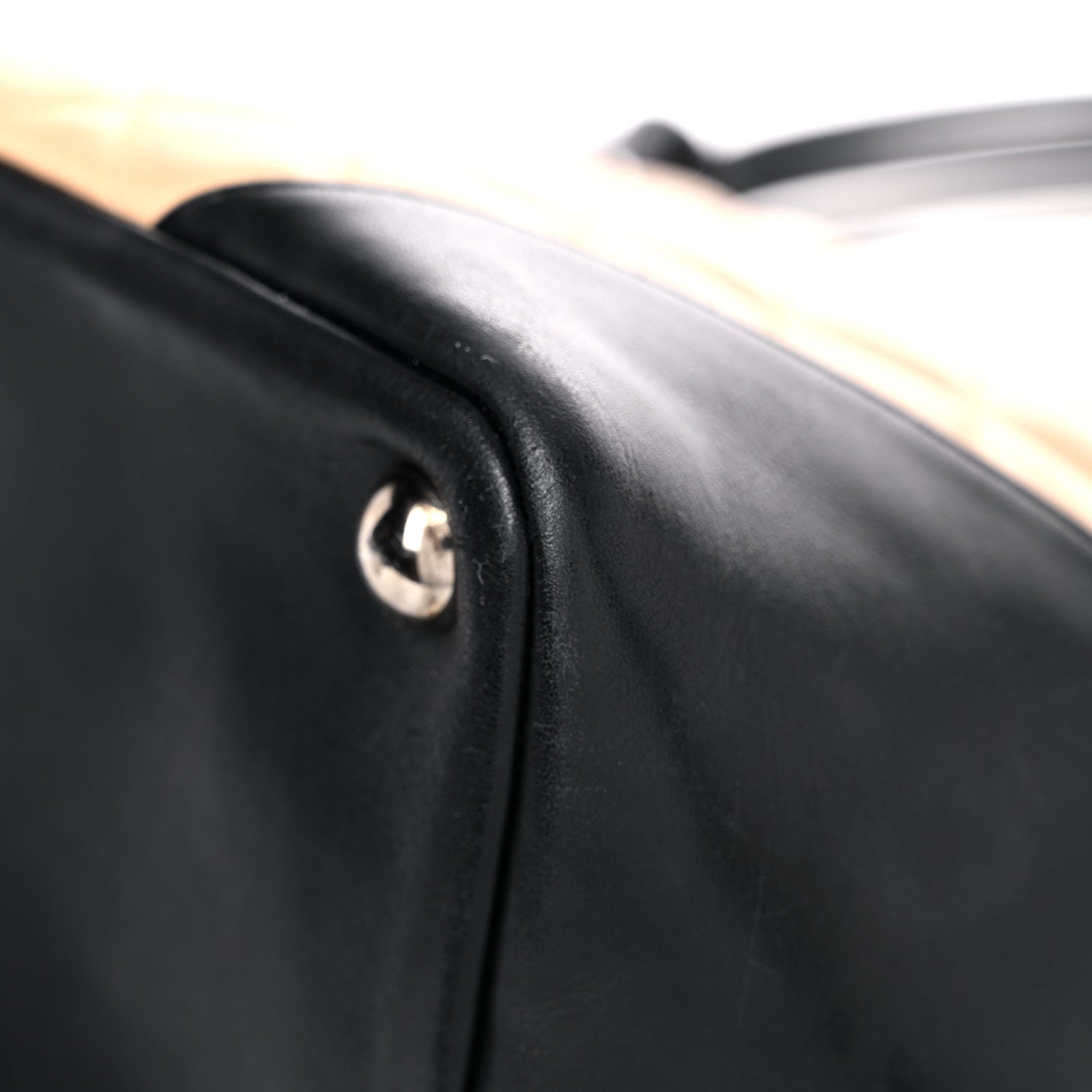 Chanel Calfskin Quilted Large Cambon Tote Beige Black 9 of 21