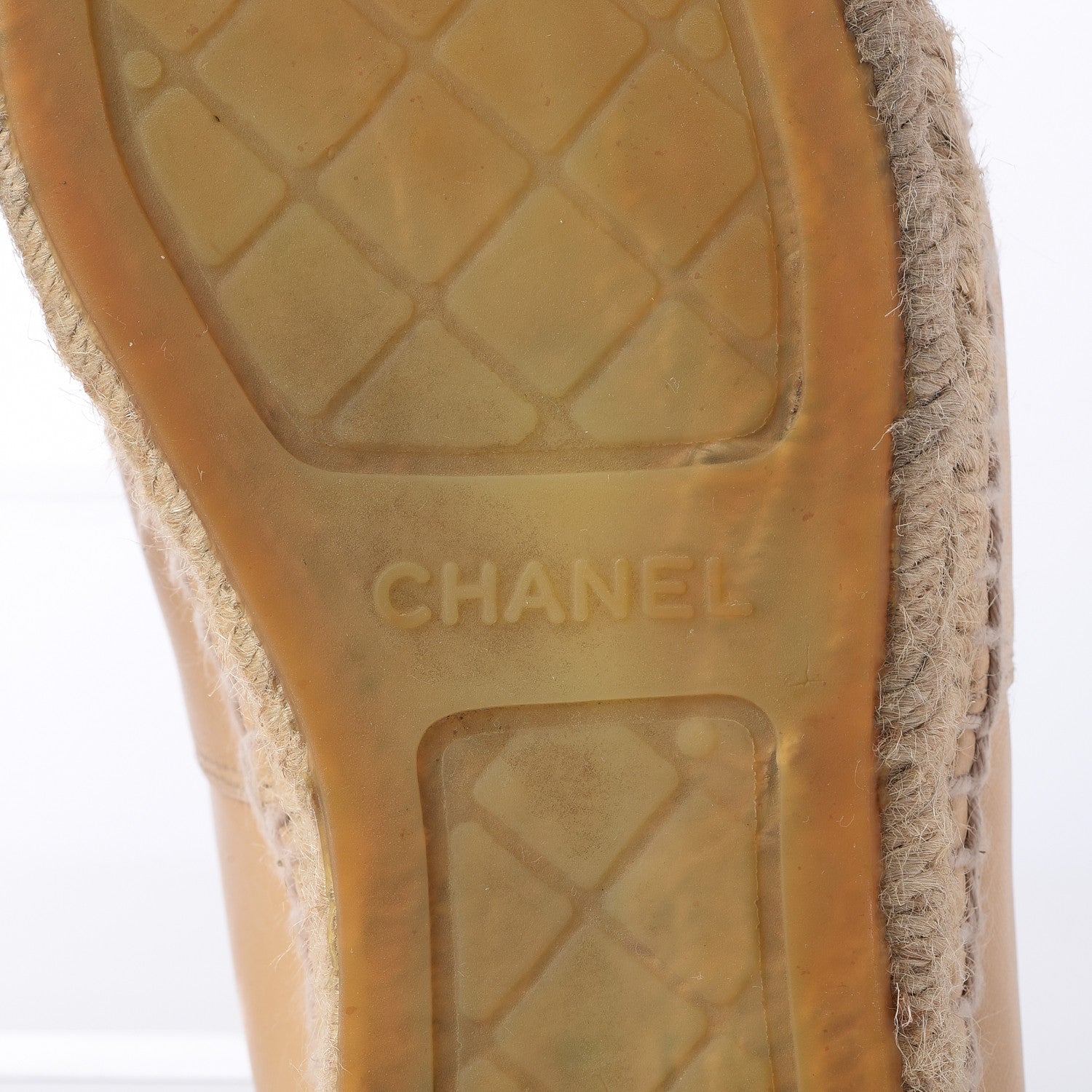 Chanel Lambskin CC Espadrilles 37 Beige Black 10 of 15